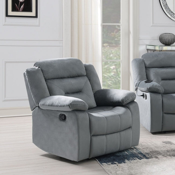 Contemporary Living Room Set With Pillow Arms And Headrest Support