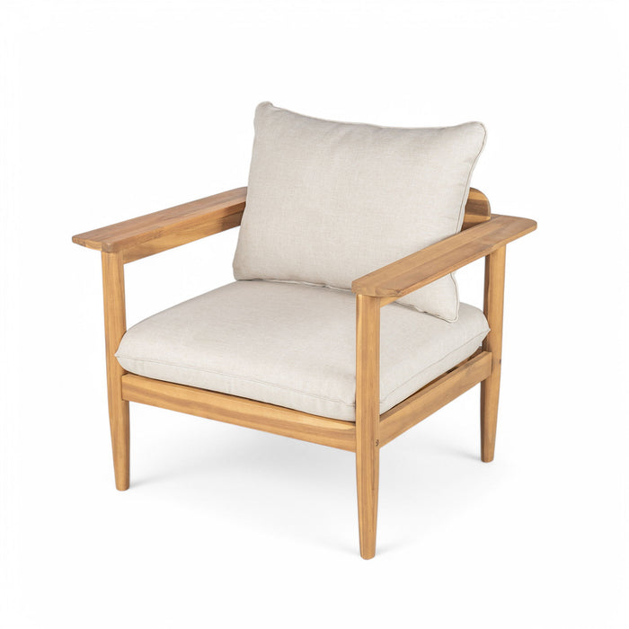 Terassi - Outdoor Lounge Chair (Set of 2) With Cushions - Beige / Light Teak
