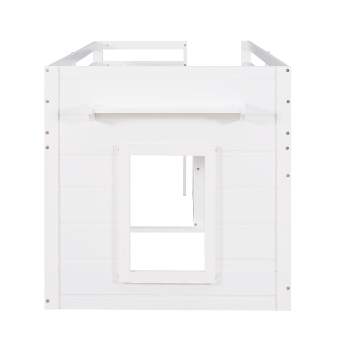 Loft Bed With Cabinet And Shelf