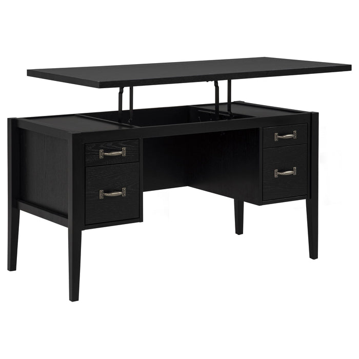 Graham 54-inch 4-drawer Double Pedestal Lift Top Computer Desk Black