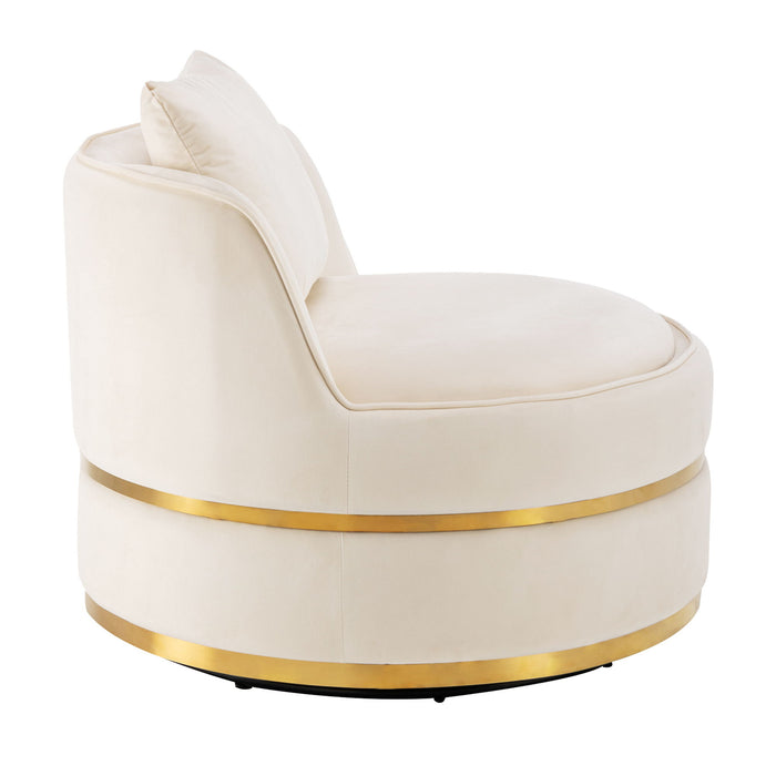 360 Degree Swivel Over Sized Upholstered Barrel Chair