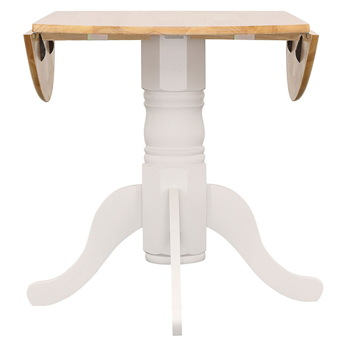 Greer - 5 Piece Dining Set With Drop Down Leaf Table And Curved Back Chairs - White