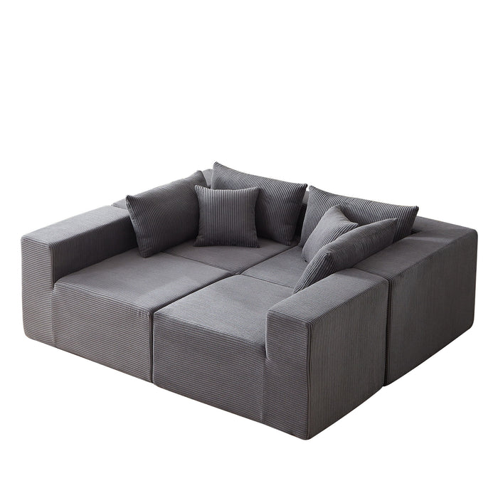 Modular L Shaped Sectional Compressed Sofa, Free Combination