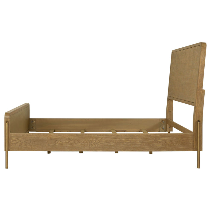 Arini Rattan California King Panel Bed Sand Wash and Natural
