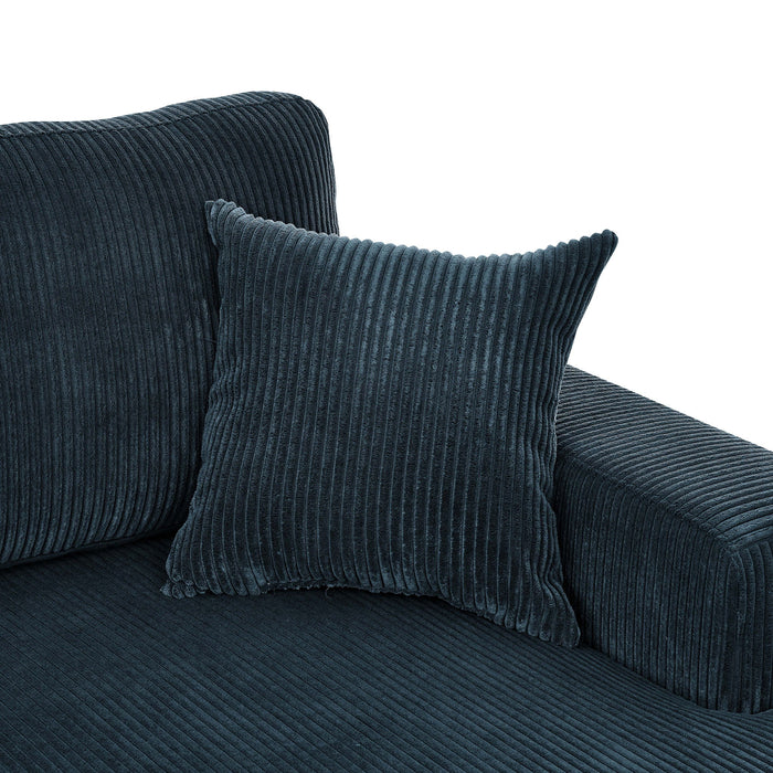 3 Piece Corduroy Double Chaise Sectional Sofa