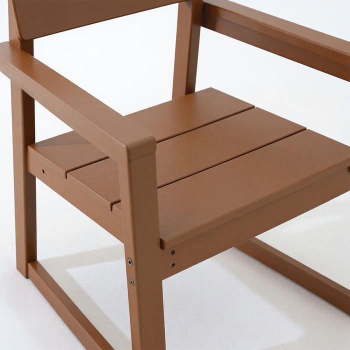 5 Piece Outdoor Dining Set, Table With Umbrella Hole And 4 Armrest Chairs