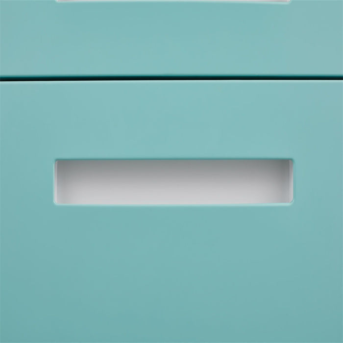 3 Drawer Mobile File Cabinet Under Desk Office, Simple Style Versatile Storage Cabinet For Legal / Letter / A4 Files, 5 Wheel Design Anti-Tilting Cold Rolled Steel Waterproof Moisture-Proof