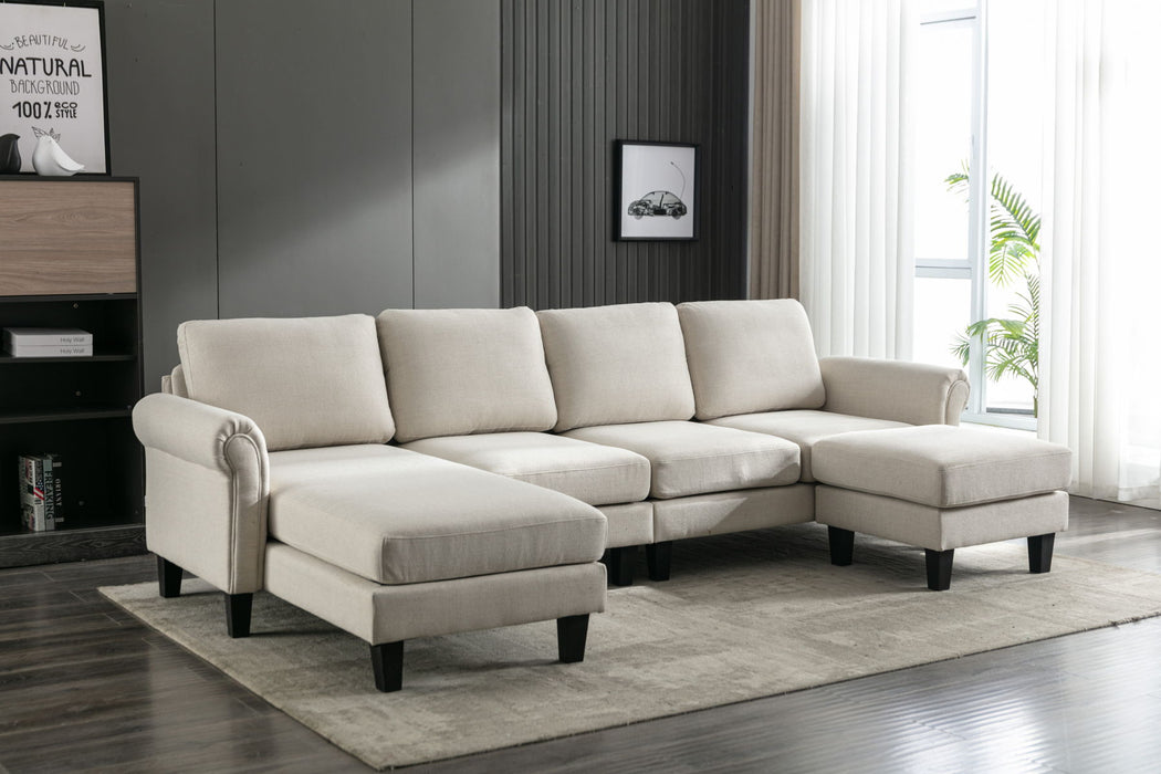 Coolmore Accent Sofa / Living Room Sofa Sectional Sofa - Beige - Fabric