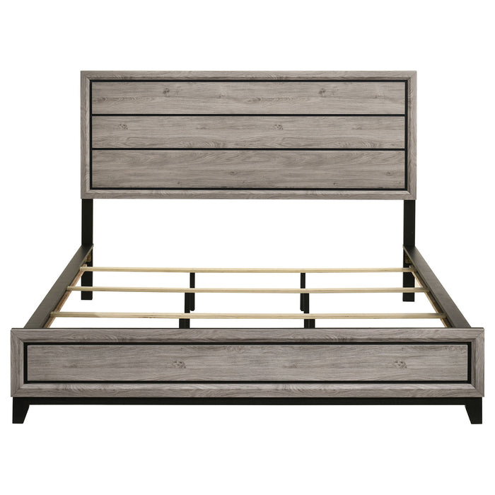 Valen Wood California King Panel Bed Light Taupe