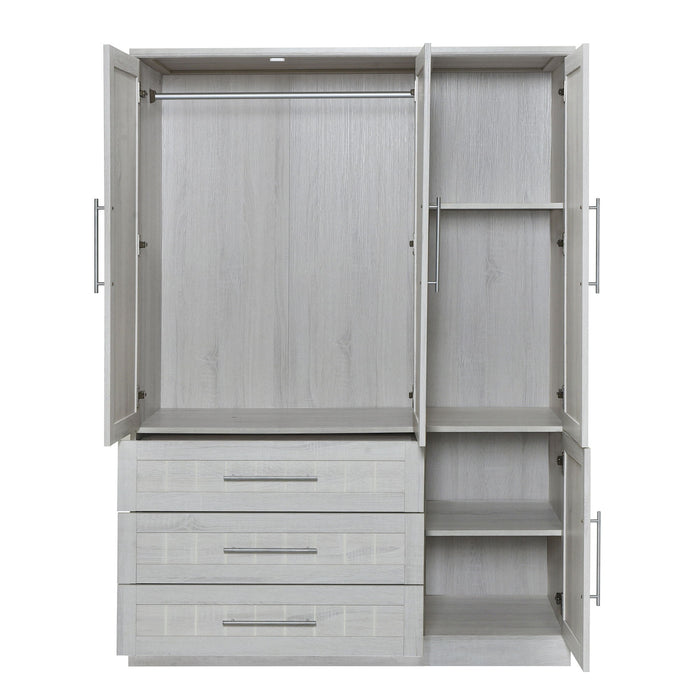 4 Door Wardrobe Armoire With 3 Drawers