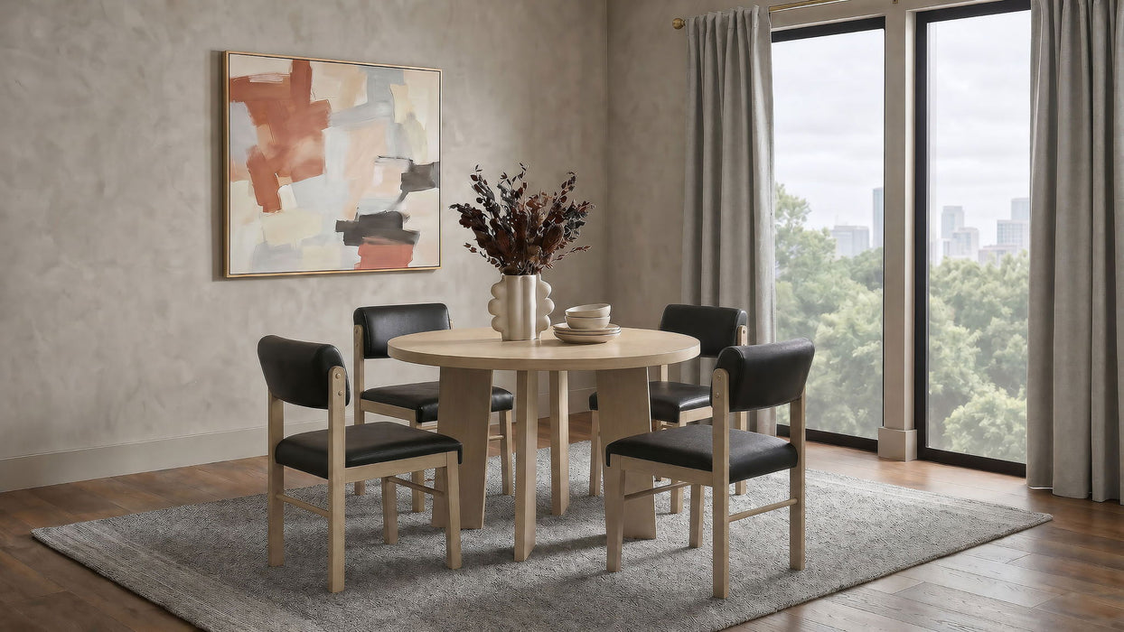 Strouse 5-piece Dining Set Black and Natural Oak