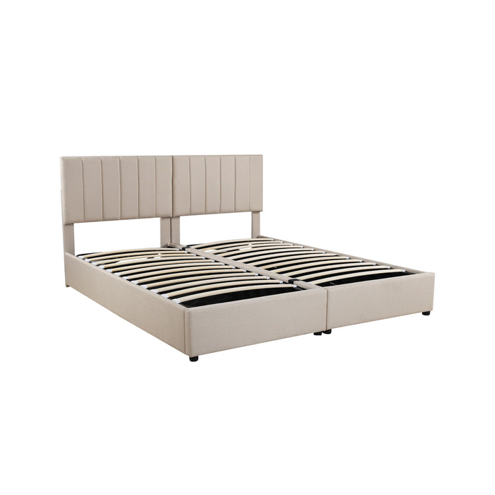 Upholstered Platform Bed With A Hydraulic Storage System