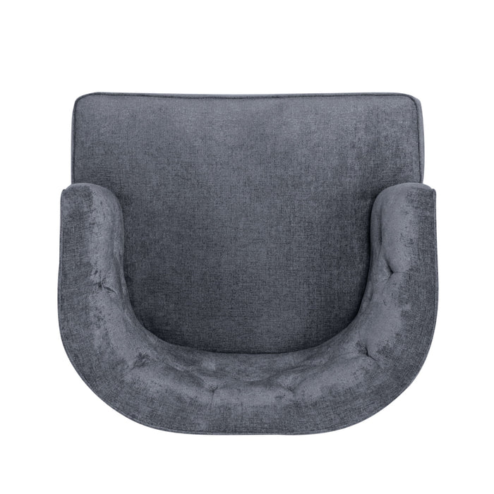 Contemporary Accent Chair With Tufted Diamond Stitching - Charcoal