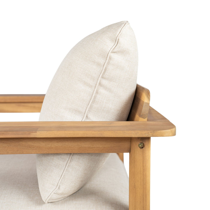 Terassi - Outdoor Lounge Chair (Set of 2) With Cushions - Beige / Light Teak