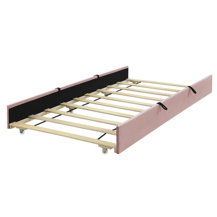 Upholstered Design Platform Bed With Trundle