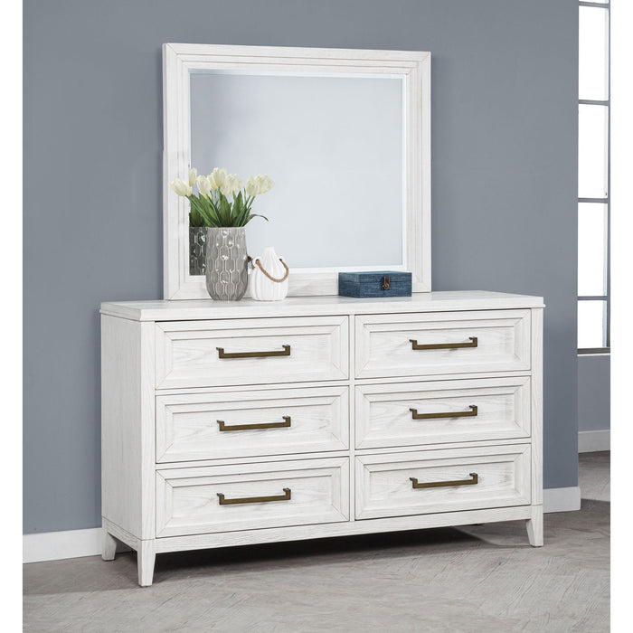 6 Drawer Dresser & Mirror - White
