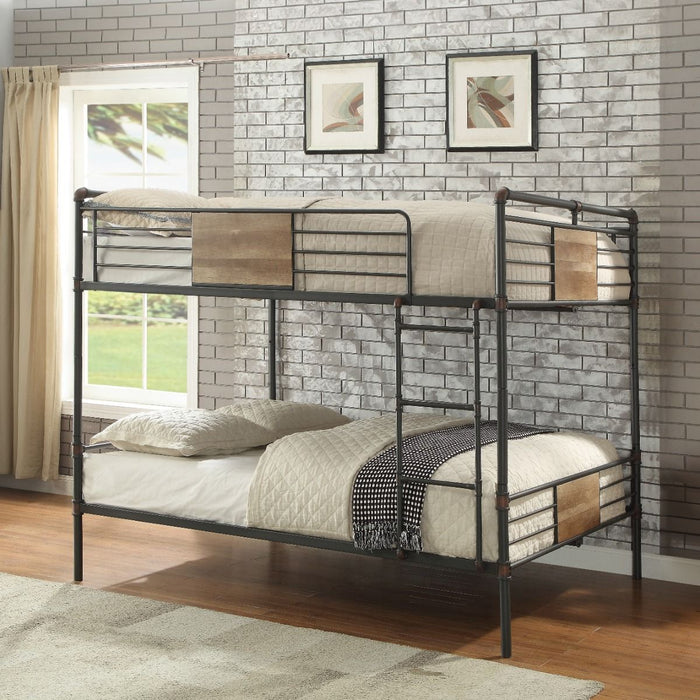 Brantley - Double Queen Bunk Bed - Sandy Black & Dark Bronze Hand-Brushed