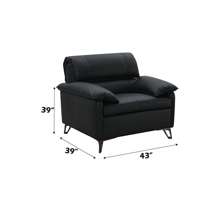Eilene - Chair - Black Top Grain Leather