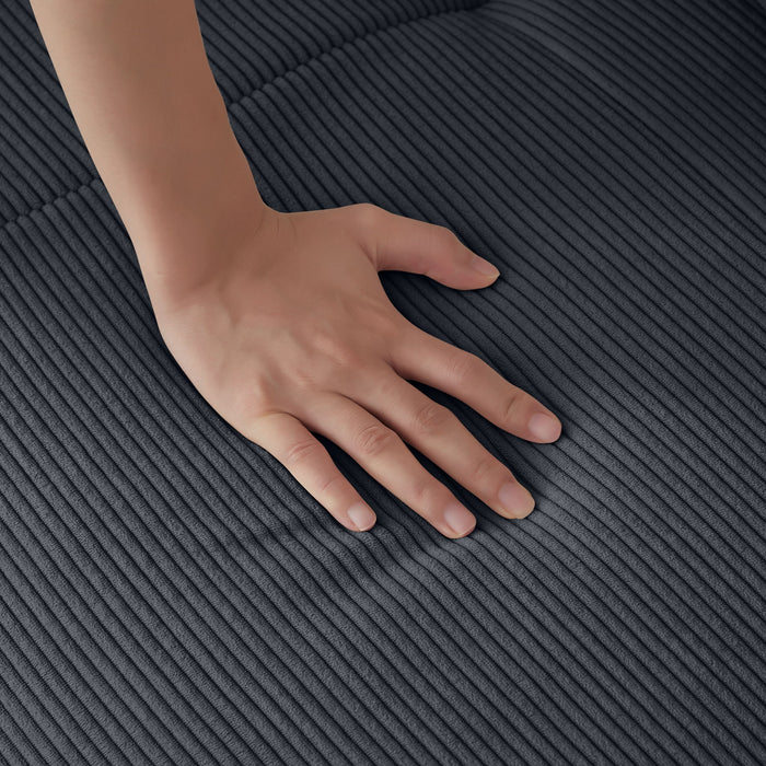 L Shaped Modular Sectional Sofa Corduroy And Movable Ottoman