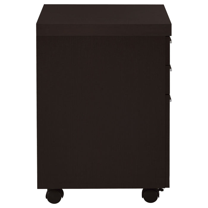 3 Drawer File Cabinetб Compact Office Storage For Home - Brown