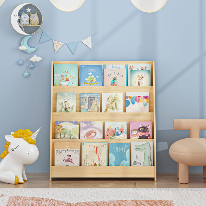 4 Tier Bookshelf, Toddler Book Display Shelves