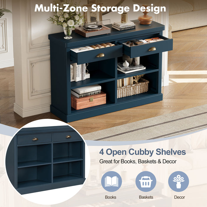 Console Table With 2 Drawers And Open Shelves