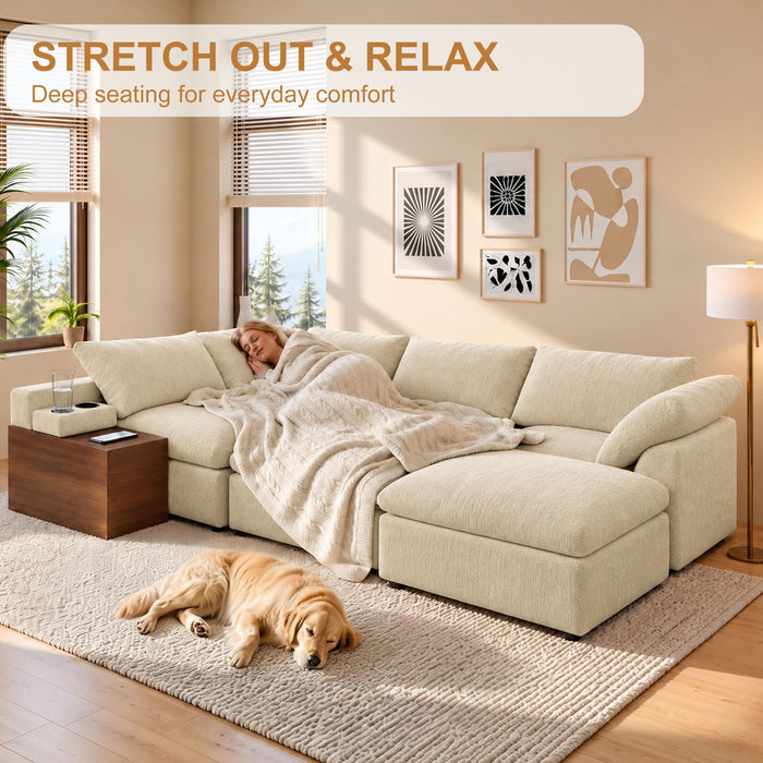 Modular Cloud Couch With Storage Console