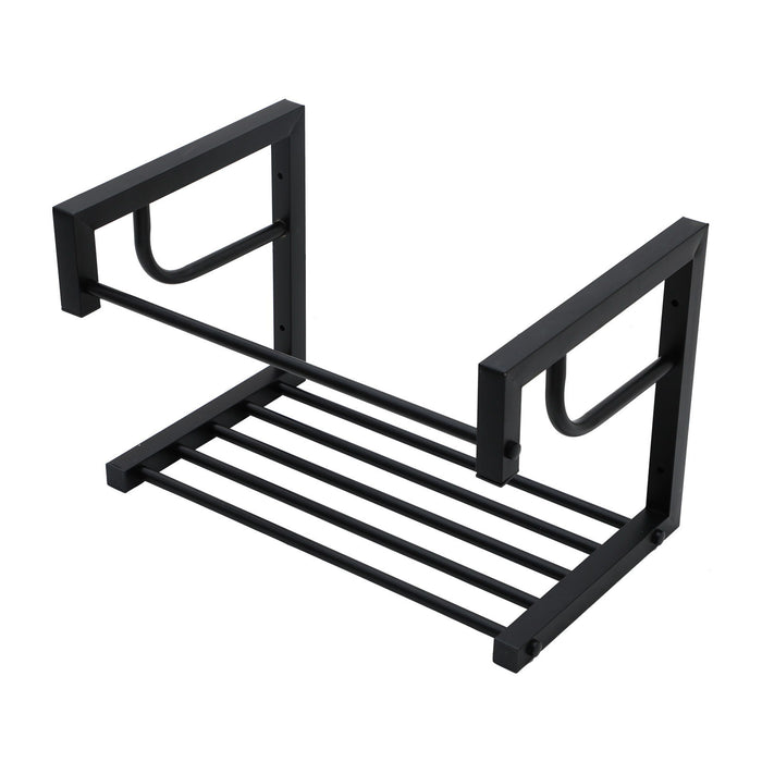 Wall Mounted Rectangular Bathroom Sink With Towel Bar & Overflow - White