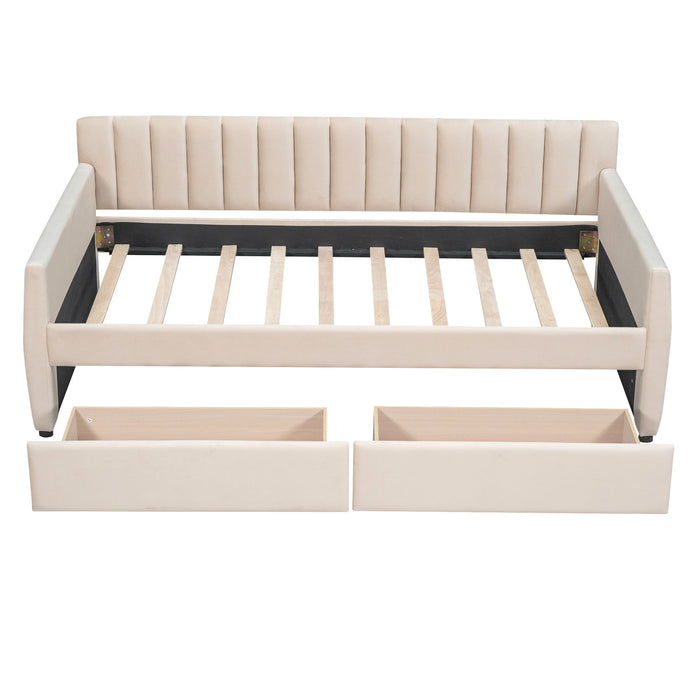 Upholstered Daybed With Slat Support