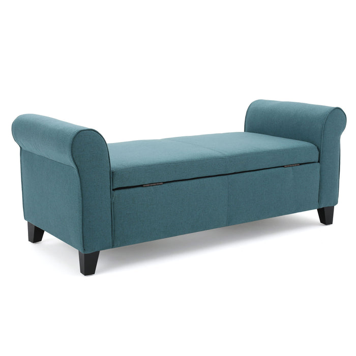 Hayes - Armed Storage Bench With Rolled Arms And Button Tufting