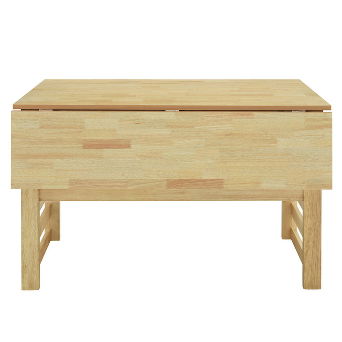 5 Piece Extendable Wood Square Dining Table Set With 2 Drop Leaves