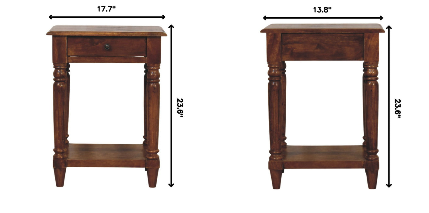 Turned Legs Drawer Table