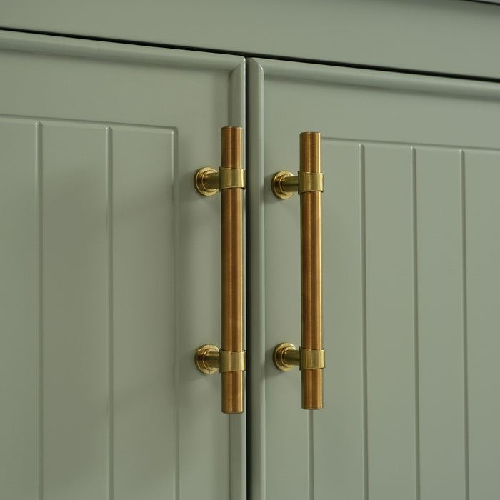 Elegant Bathroom Vanity With Ceramic Sink And Versatile Storage