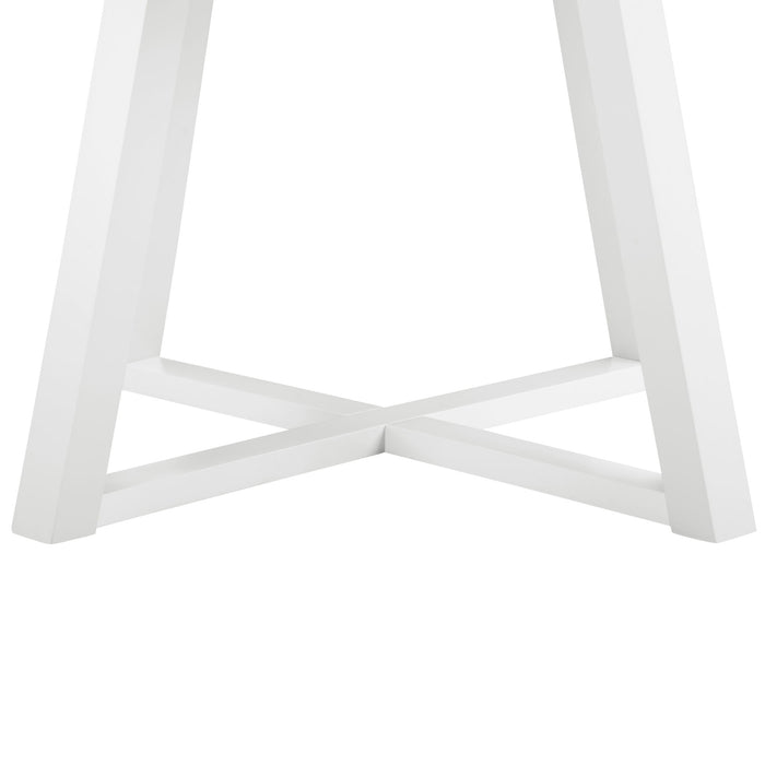 Edo - 5 Piece Dining Set, Trestle Dining Table With 4 Windsor Chairs - White