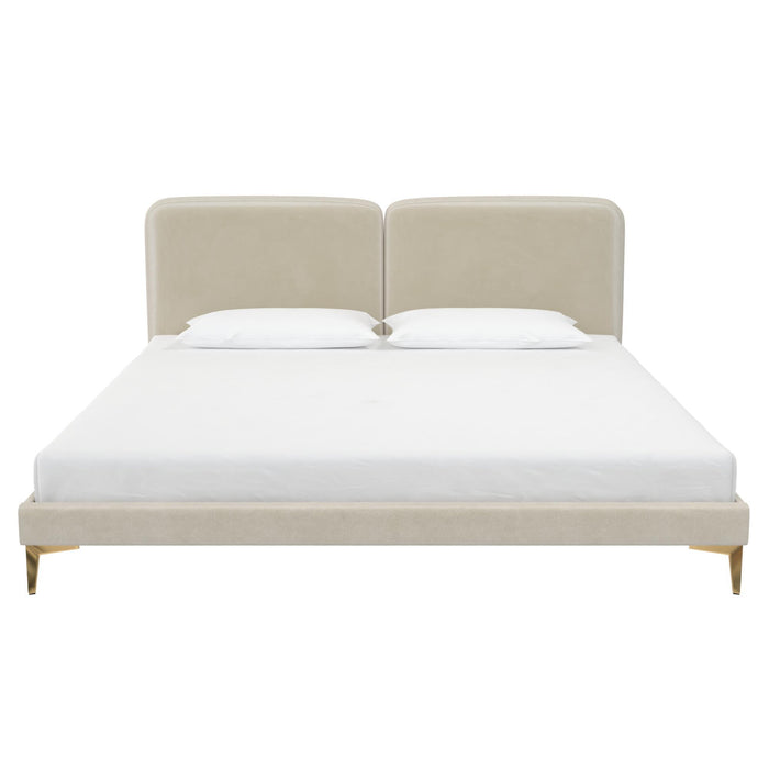 Coco - King Size Upholstered Bed - Ivory