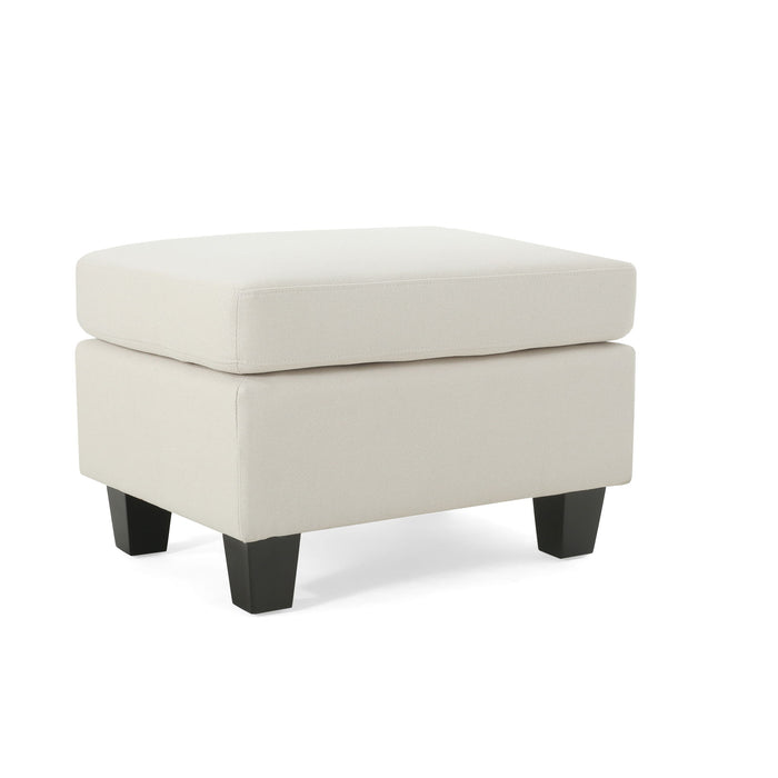 Springfield - Ottoman Contemporary Design Fabric Birch Wood Legs - Beige