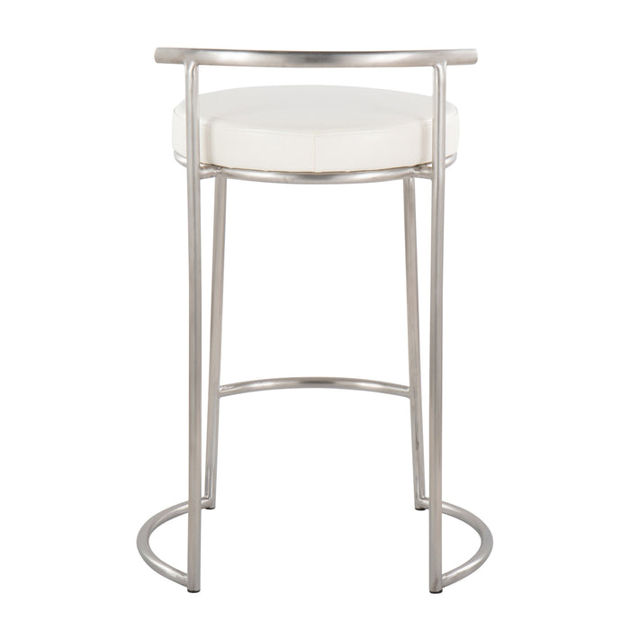 Fuji - Round, Contemporary Fixed Height Counter Stool (Set of 2)