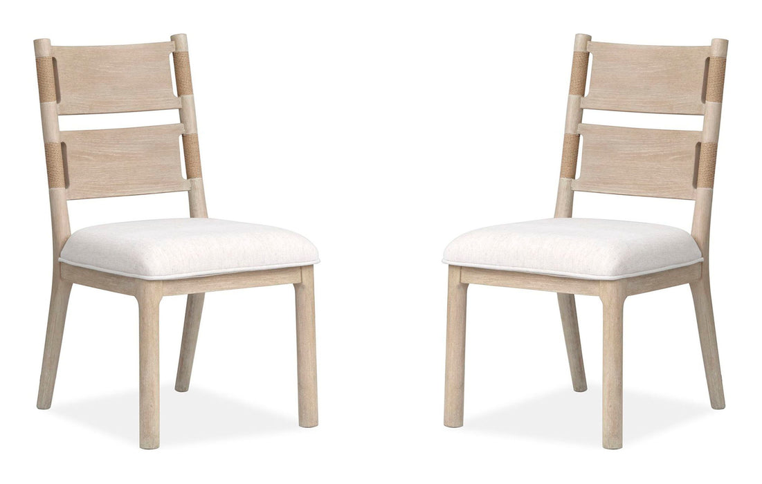 Sunset Cove - Upholstered Side Chair With Wood Back (Set of 2) - Sanibel Brown
