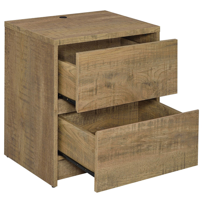 Transitional Nightstand With Dual USB Charging And Motion Sensor Light