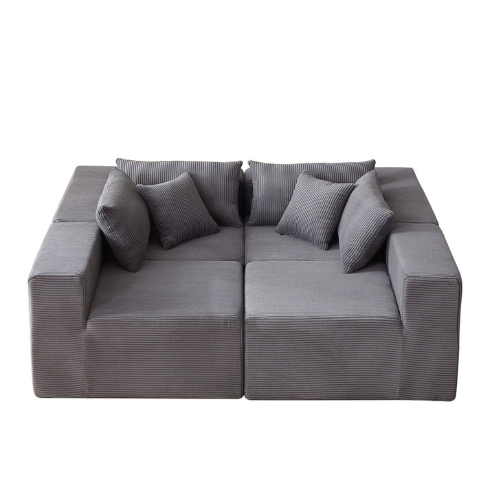 Modular L Shaped Sectional Compressed Sofa, Free Combination