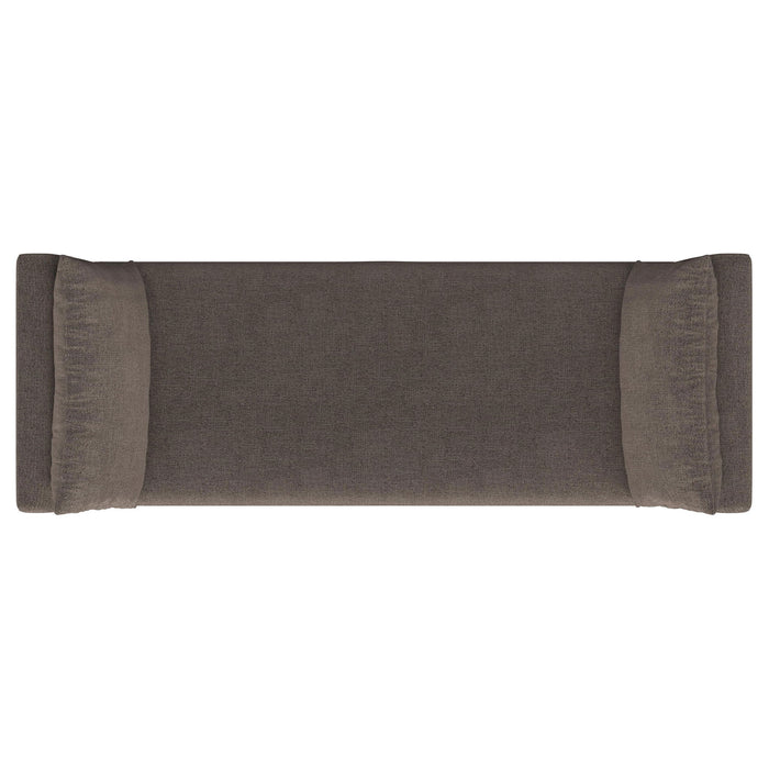 Isiah - Raised Arm Accent Bench - Brown