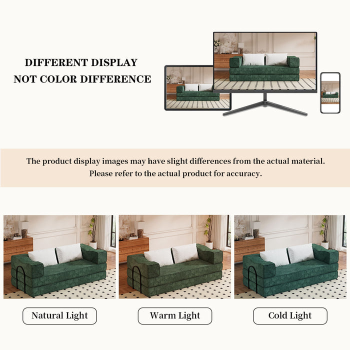 3 Seat Folding Floor Couch & King Size Bed Mattress