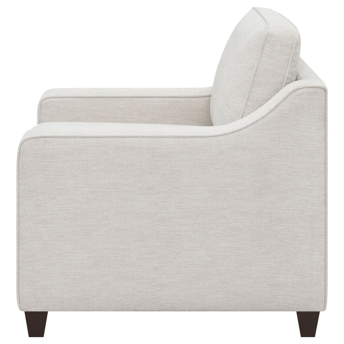 Christine Upholstered Sloped Arm Accent Chair Beige