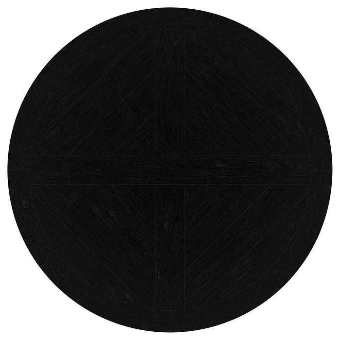 Florence Round 60-inch Pedestal Base Dining Table Black