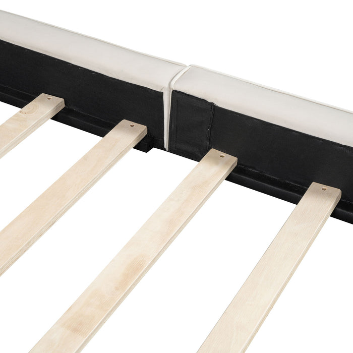 Upholstered Platform Bed, Grounded Bed With Solid Frame