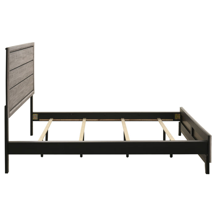 Valen Wood California King Panel Bed Light Taupe