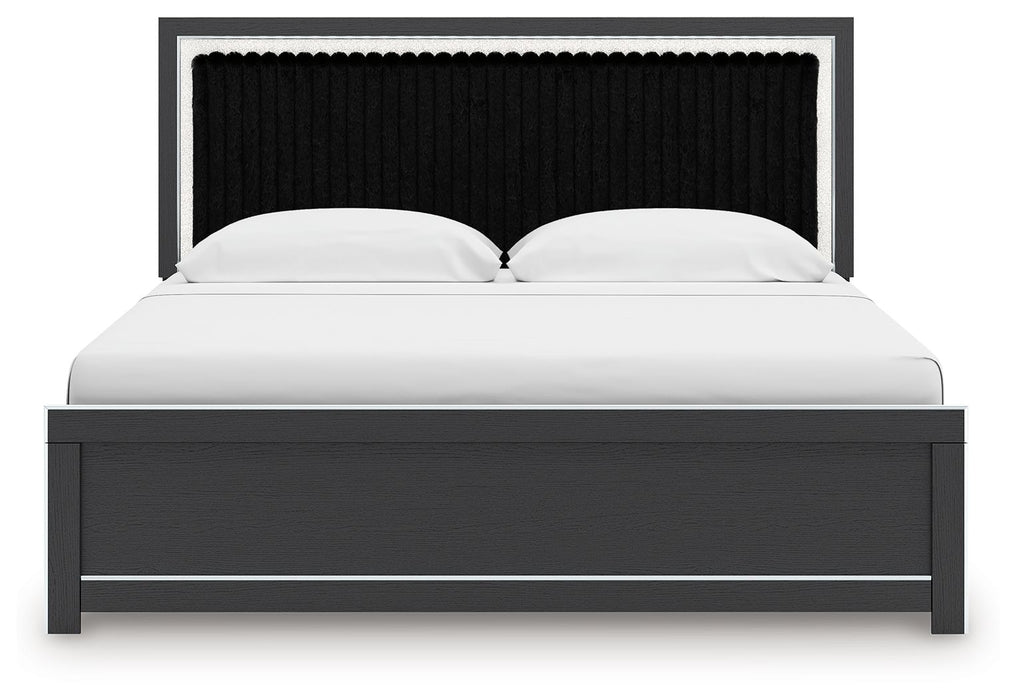 Zuraleus - Upholstered Panel Platform Bed With Roll Slats