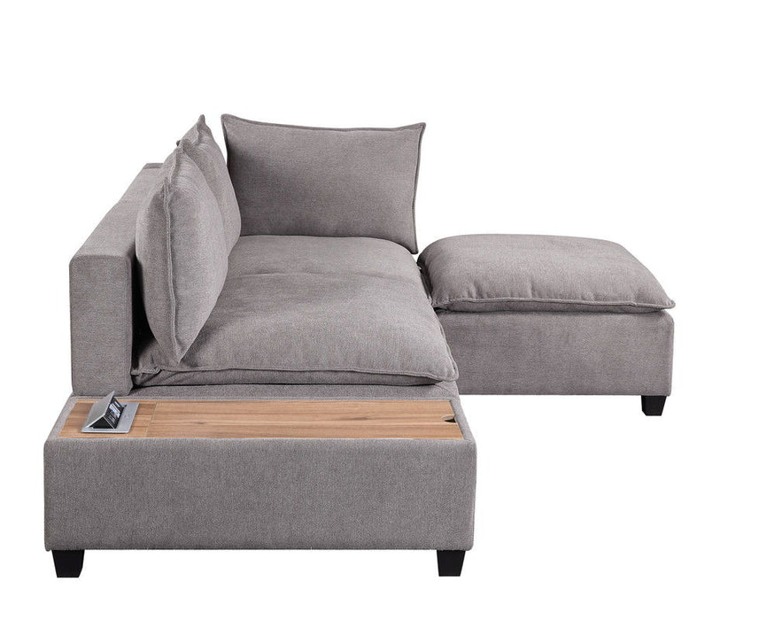 Madison - Fabric Reversible Sectional Sofa Ottoman