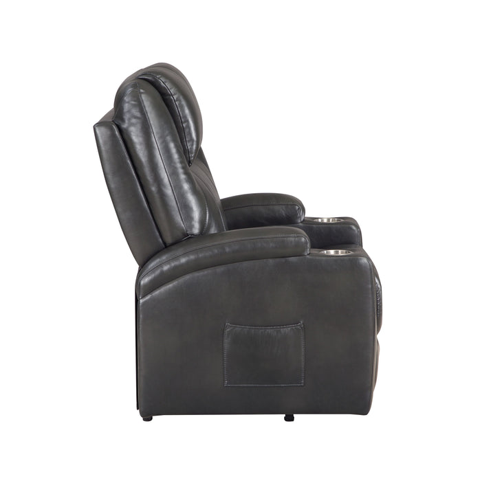 Acme Evander Recliner Width / Power Lift, Gunmetal Leather Aire Lv02182