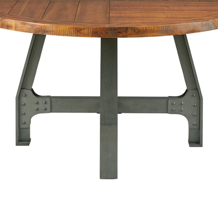 Lancaster - Round Dining / Gathering Table With Adjustable Height - Walnut